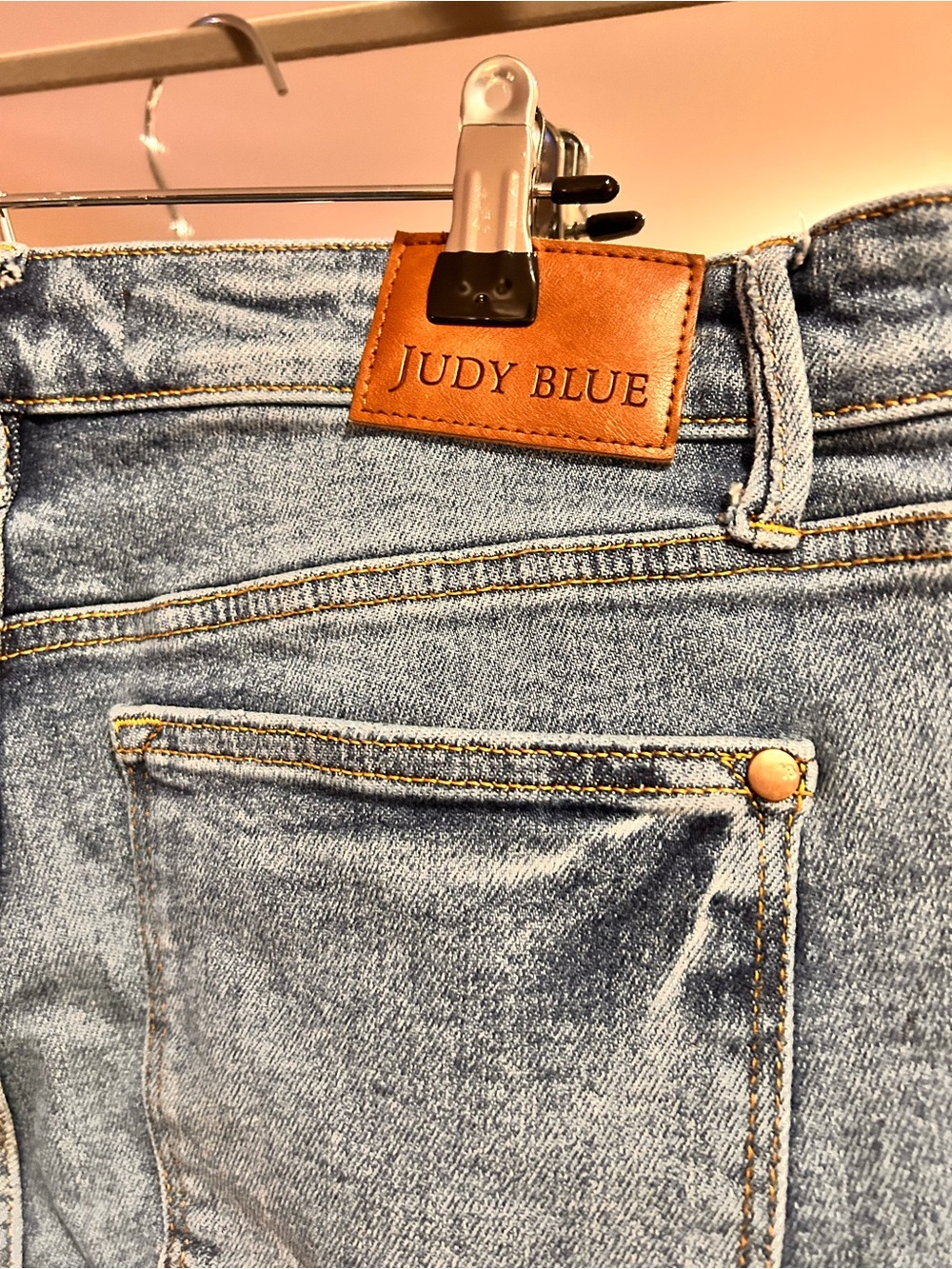 Judy Blue Mid Rise Vintage Wash Destroy Hem Kick Flare Denim Jeans 88979 - Picture 8 of 11